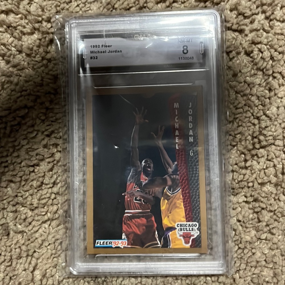1992 clear Michael Jordan card graded 8